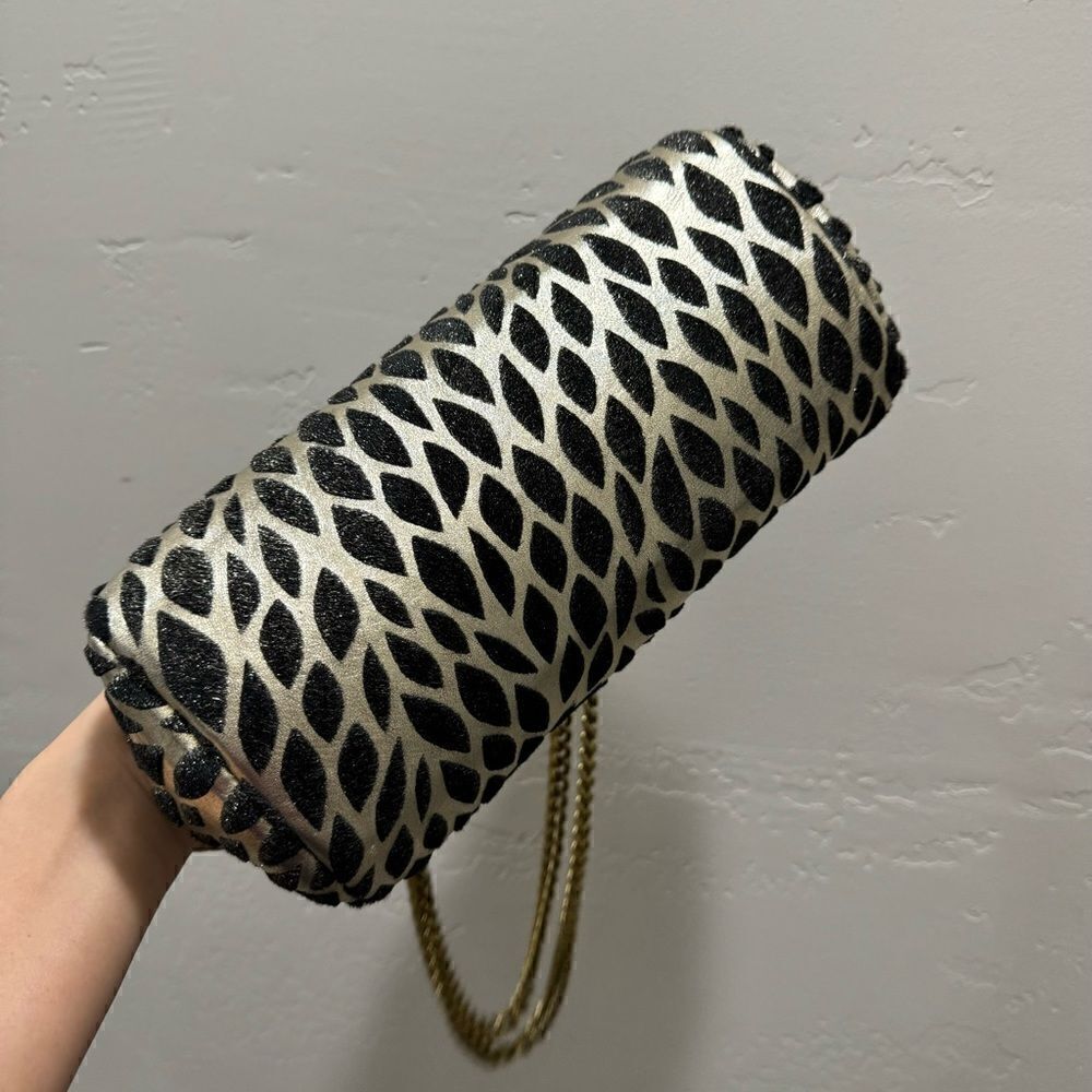 Handmade Real Hair-on Calfskin Embossed Vintage Kisslock Clutch/Crossbody - Picture 12 of 15